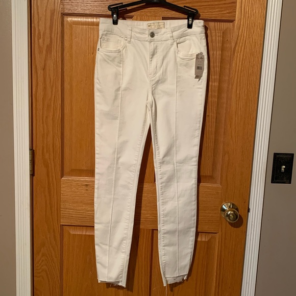 FREE PEOPLE Womens White Zippered Pocketed Skinny Jeans - Picture 2 of 5